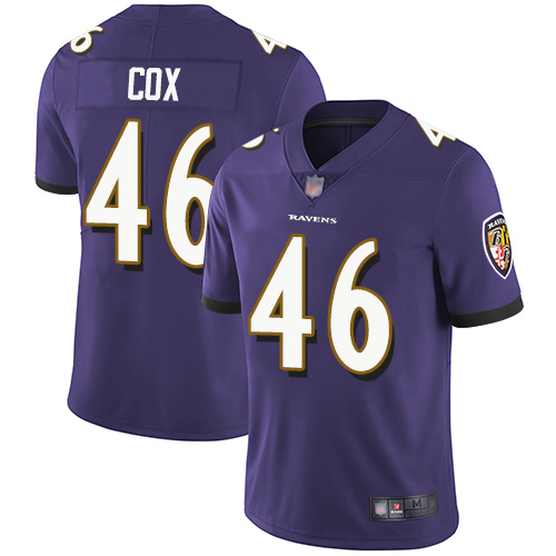 Baltimore Ravens Limited Purple Men Morgan Cox Home Jersey NFL Football #46 Vapor Untouchable